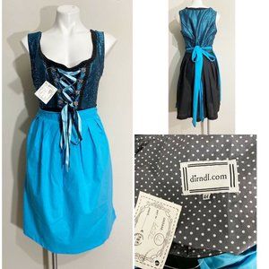 Dirndl Violetta Turquoise Black Bavarian Oktoberfe